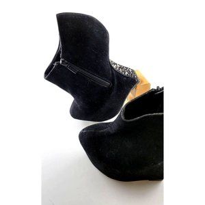 ZU black spiked heelless platform shoes 8.5 to 9 women